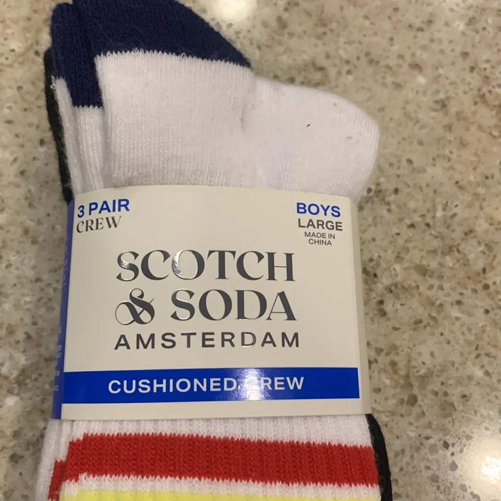 NWT Scotch & Soda 3-Pack Quarter Length Socks Size Large